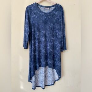 Logo by Lori Goldstein Blue Hi-Lo Hem Long Tunic M